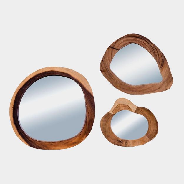 تصویر  آینه چوبی سه تیکه 